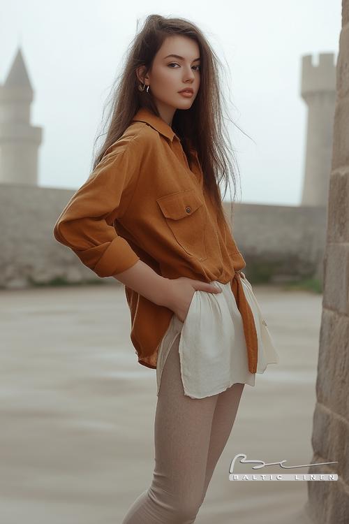 Dreamy linen outfit ideas in the charming streets of Saint-Malo